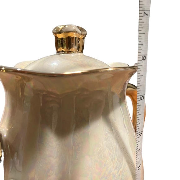 Vintage Pearl-22KT Gold Hand Crafted Tea Pot Porcelain Made in US, Iridescent - Picture 8 of 8